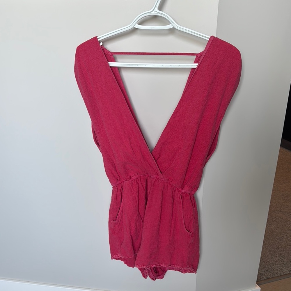 Red Sleeveless Romper